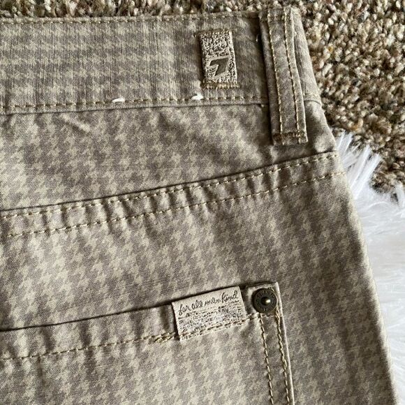 7 for all Mankind The Straight Jeans Cotton Tan Gray Womens Size 16 - Picture 6 of 9